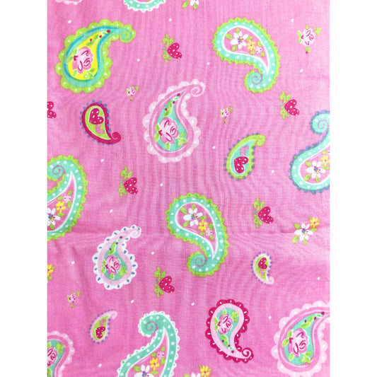 Pink Paisley Fabric, Sewing, quilting, 100% Cotton Fabric, fabric by the yard, OOP Vintage, nursery decor