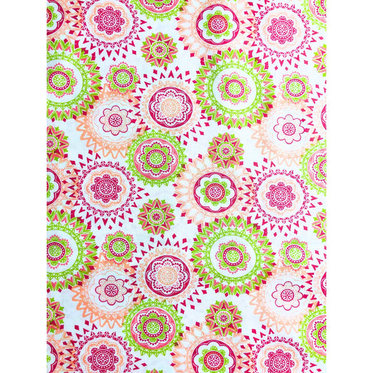 Pink Medallion Mandalas Fabric, Sewing fabric, apparel fabric, 100% cotton, pastel fabric, sherbet fabric, circle fabric