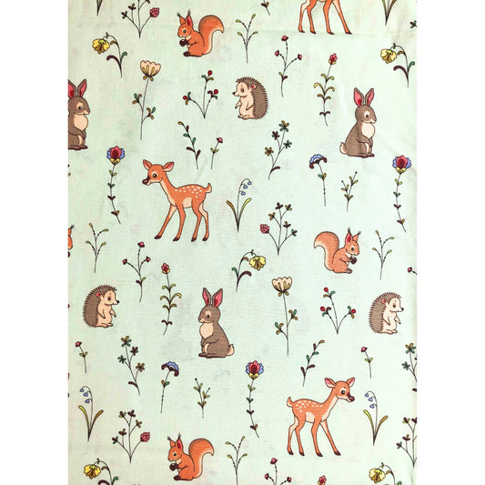 Adorable Woodland Creatures Fabric 100% Cotton Fabric, Sewing, quilting fabric, fabric for baby, fabric for kids, deer fabric