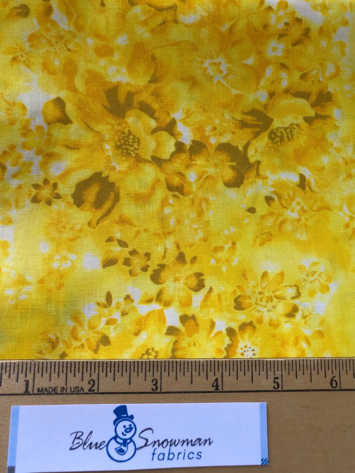 Faded Floral 100% Cotton Fabric, quilting fabric, Sewing, floral fabric, fabric by the yard, Kelly Green Fabric, Lemon Yellow Fabric