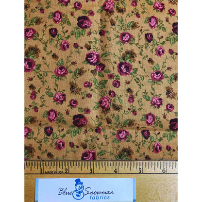 Concord Rose Floral 100% Cotton, Sewing, quilting fabric, Cotton Fabric, Floral Fabric, Brown Floral, Decor fabric, Springs Global