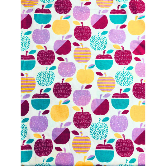 Pop Wide Stretch Knit Apple Fabric, Sewing fabric, fun apple print, apparel fabric, fabric for kids, fabric for girls, Wide Knit