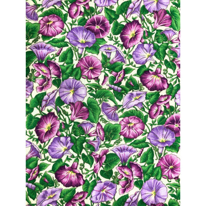 Cranston Purple Morning Glory Floral Fabric 100% Cotton Fabric, Sewing, quilting fabric, purple floral, Cranston floral