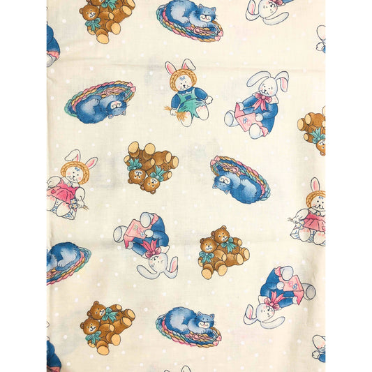 Vintage Princess Fabrics Children's Fabric, Vintage Fabric, Sewing, quilting fabric, OOP fabric, Bunny fabric, teddy bear fabric, cat, toys