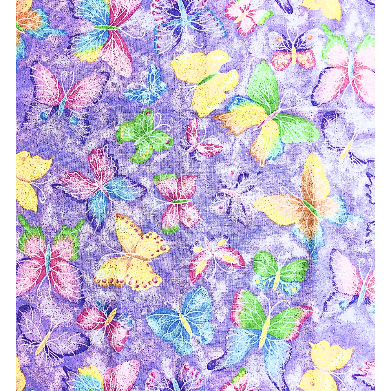 Fabric Traditions Purple Butterfly Fabric 100% Cotton Fabric, Sewing, quilting fabric, glitter fabric, fabric for girls, fabric for kids