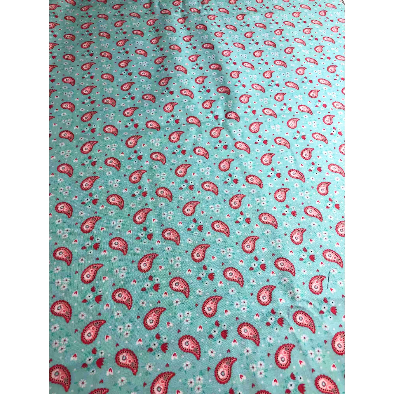 Teal Paisley Fabric, sewing fabric, quilting, fabric by the yard, 100% Cotton, novelty fabric, pink paisley, bandana print fabric, Camelot