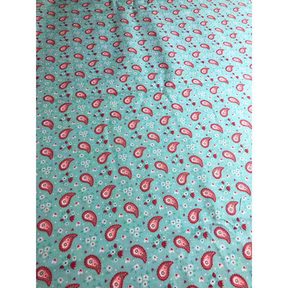 Teal Paisley Fabric, sewing fabric, quilting, fabric by the yard, 100% Cotton, novelty fabric, pink paisley, bandana print fabric, Camelot