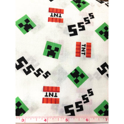 Minecraft Licensed Fabric,  100% Cotton Fabric, sewing fabric, quilting, fabric by the yard, fabric for kids, back to school, Nintendo, TNT