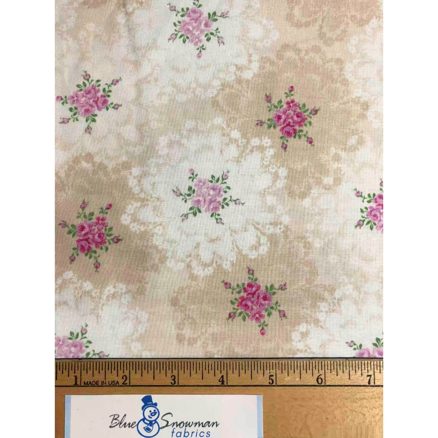 Newport Place Ambroise Fabric, sewing fabric, quilting, fabric by the yard, 100% Cotton, rose floral, RJR Fabrics, shabby chic