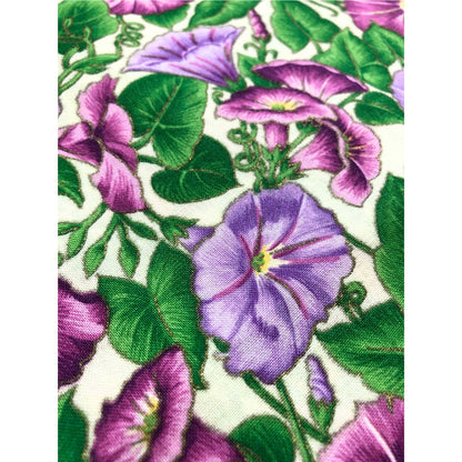 Cranston Purple Morning Glory Floral Fabric 100% Cotton Fabric, Sewing, quilting fabric, purple floral, Cranston floral