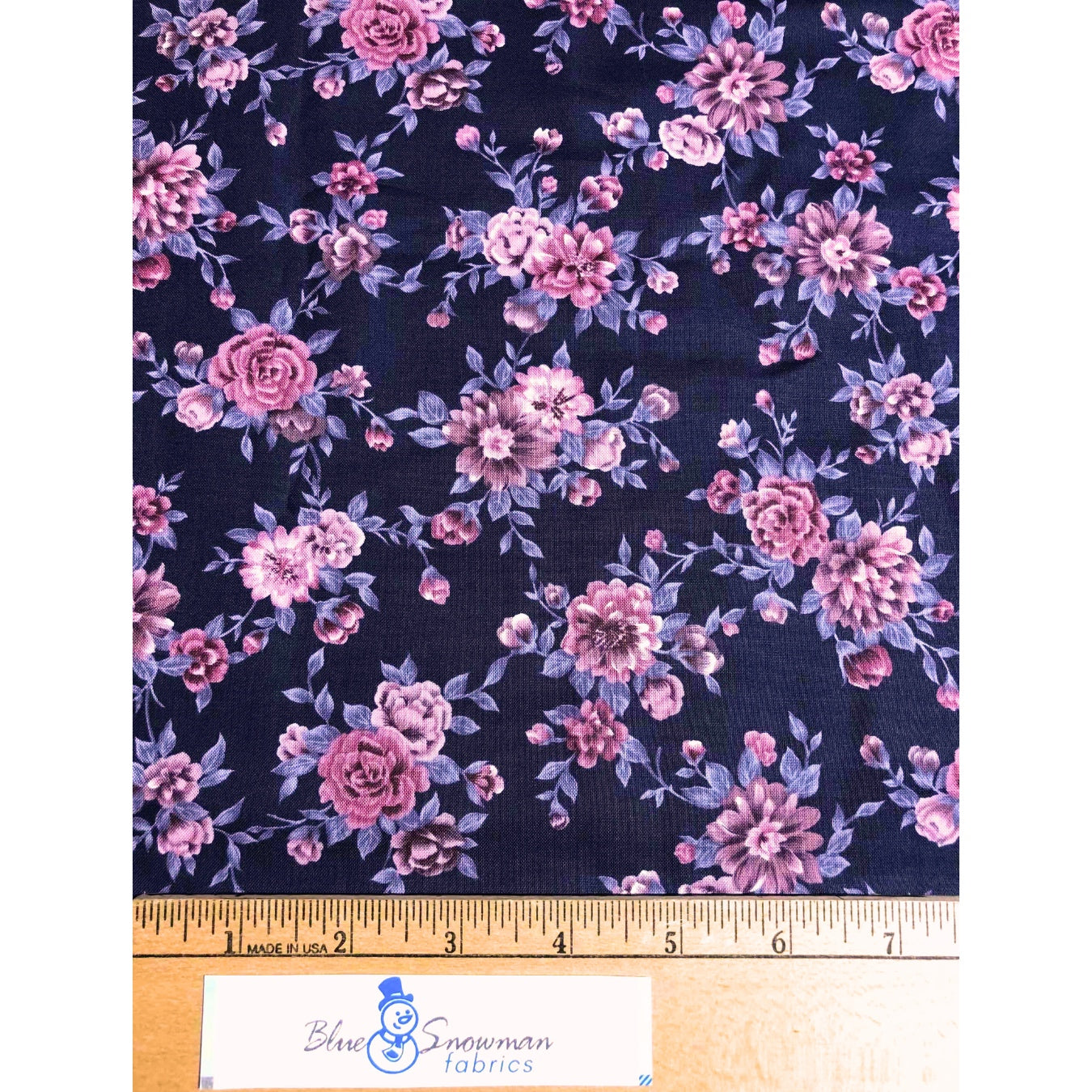 Northcott Small Blue Floral 100% Cotton, Sewing, quilting fabric, Cotton Fabric, Floral Fabric, Blue Floral, pink floral fabric