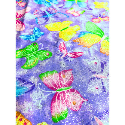 Fabric Traditions Purple Butterfly Fabric 100% Cotton Fabric, Sewing, quilting fabric, glitter fabric, fabric for girls, fabric for kids