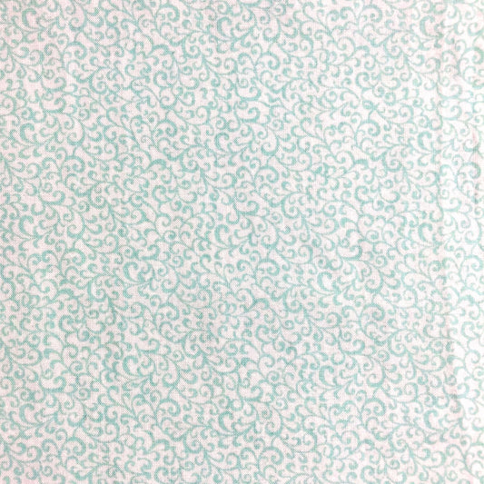 Mint Green Small Scrollwork Fabric by the Yard, 100% Cotton, decor fabric, quilting, sewing, Quilter's Showcase