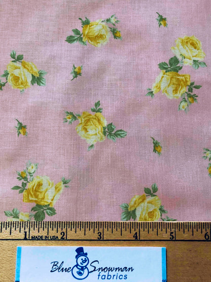 Boundless Fabrics Rosette Floral 100% Cotton, quilting fabric, Sewing, shabby chic fabric by the yard