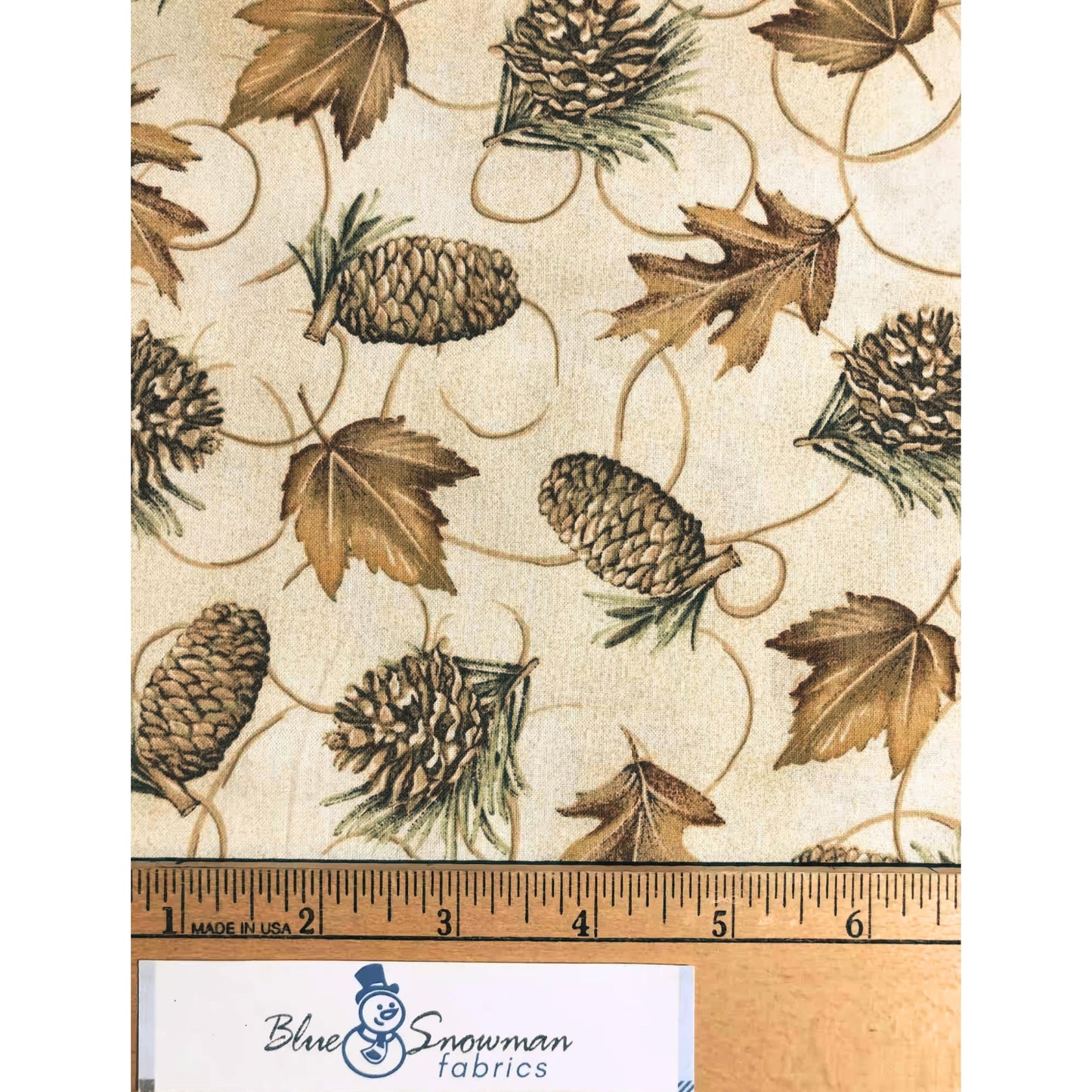 Autumn Pinecone Fabric, Oakhurst, sewing fabric, quilting, fabric by the half yard, 100% Cotton, fall fabric, leaf fabric