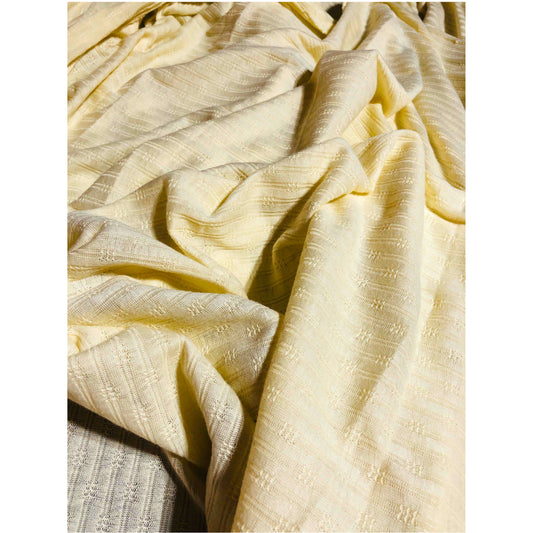 64" WIDE Yellow Knit Fabric, Sewing fabric, Knit stripe, OOP fabric, stretchy, apparel fabric, shadow stripe