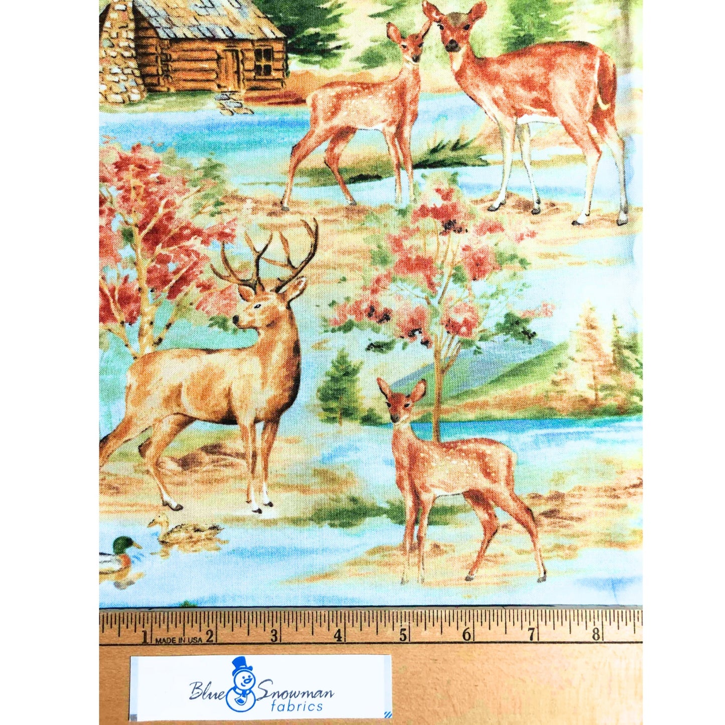 Deer Meadow Fabric, Wilmington Prints, 100% Cotton, Sewing, quilting fabric, Cotton Fabric, Lodge, Fabric for men, hunting