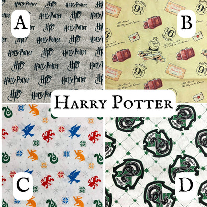 Harry Potter License Fabric,  100% Cotton fabric, Quilting Fabric, sewing, Platform 9 3/4, Slytherin, wizards