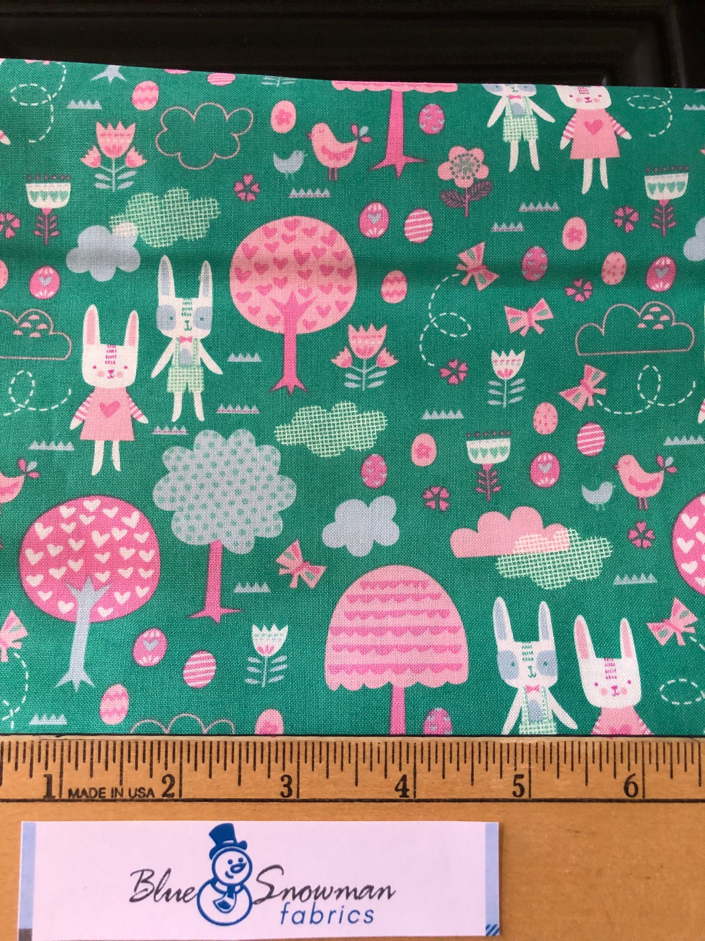 Spring Bunny Fun 100% Cotton Fabric, Easter Fabric, Moda Fabric, quilting fabric, Sewing, floral fabric, fabric by the yard