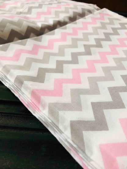 Pink and Gray Chevron Fabric 100%Cotton,  Sewing, quilting fabric, fabric by the yard