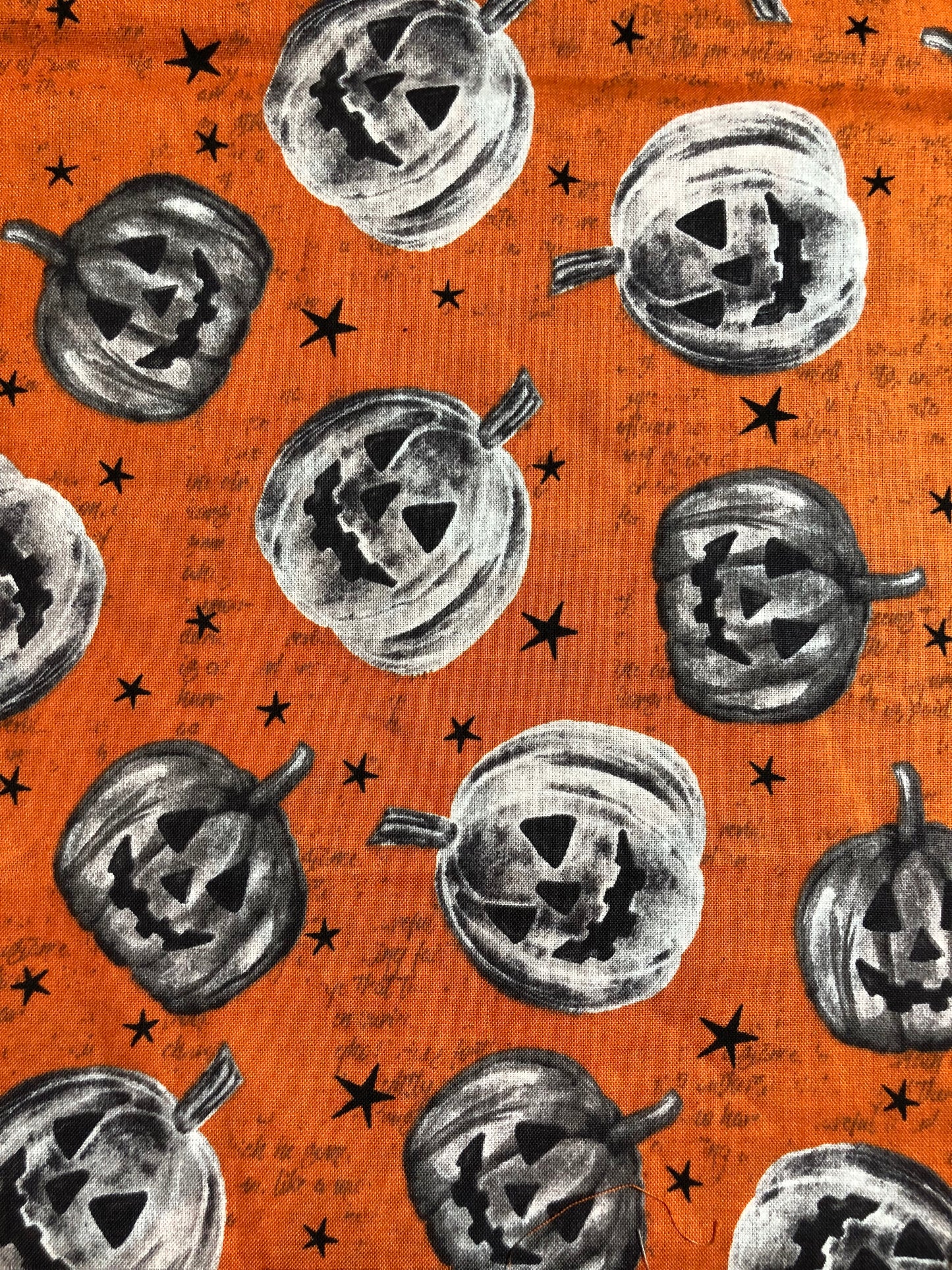 Jack-o-lantern Halloween Fabric, Sewing, quilting, 100% Cotton Fabric, fabric by the yard, fall fabric, orange fabric, crafting fabric