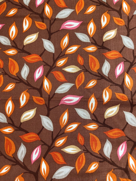 Moda Serenade Leaves fabric, 100% Cotton, Vintage Fabric, quilting fabric, Sewing, decor fabric, crafting, autumn leaves, brown leaves