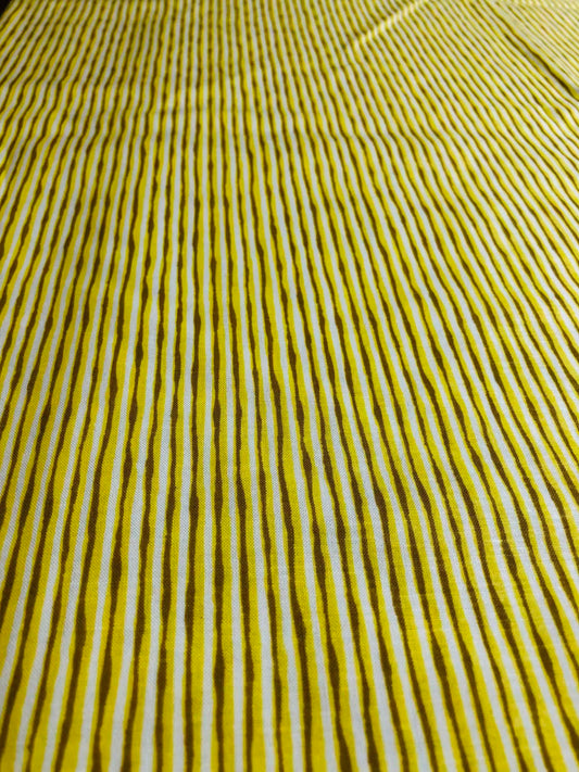 MDG Yellow Striped Fabric 100%Cotton,  Sewing, quilting fabric, fabric by the yard, Marshall Dry Goods