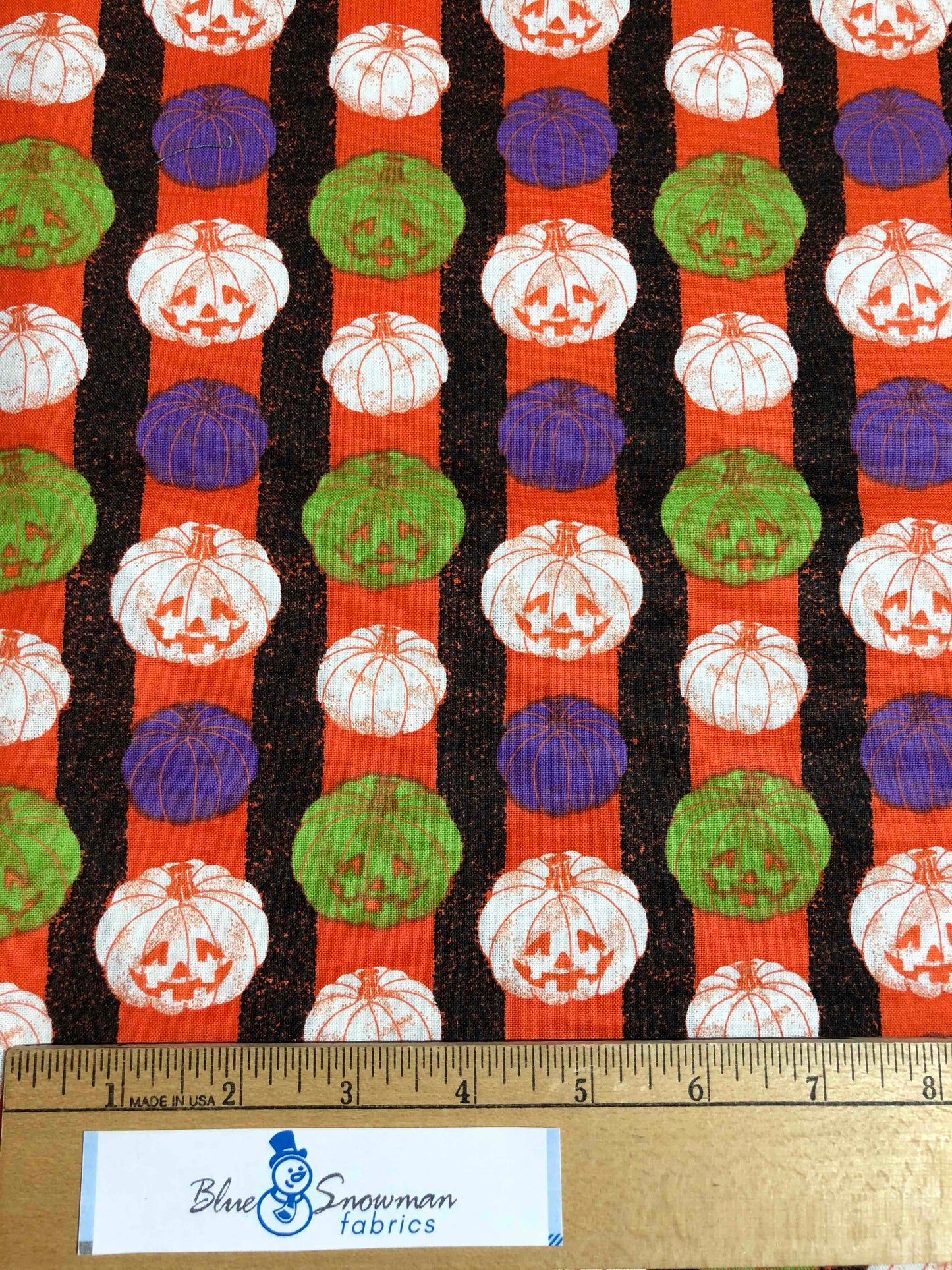 David Textiles Bright Halloween Pumpkin Fabric, 100% Cotton Fabric, Sewing, quilting fabric, crafting fabric, purple pumpkin