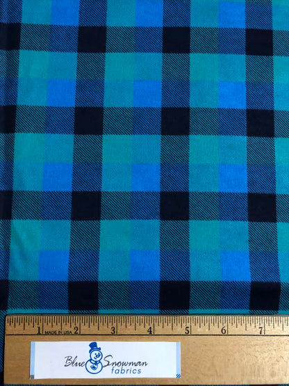 Blue Plaid Snuggle Flannel, sewing fabric, Nursery fabric, fabric by the yard, fabric for baby, flannel fabric