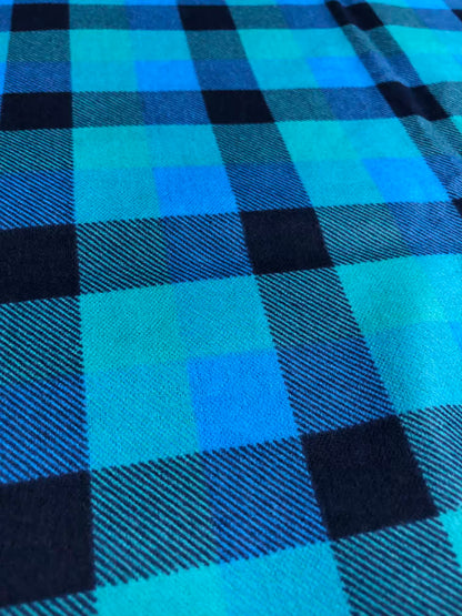 Blue Plaid Snuggle Flannel, sewing fabric, Nursery fabric, fabric by the yard, fabric for baby, flannel fabric