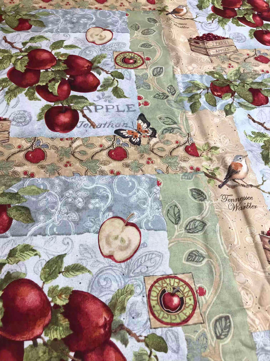 Apple Fabric, Vintage Apples Patch, sewing fabric, quilting, fabric by the half yard, 100% Cotton, farmhouse fabric, country kitchen