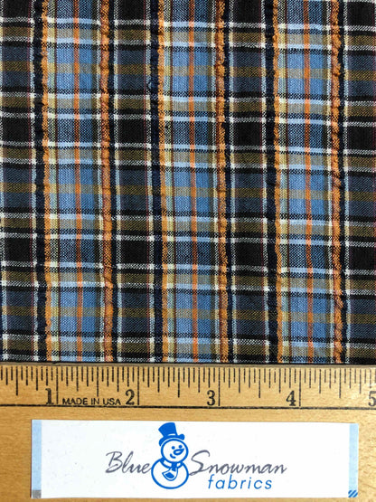 Textured Plaid Fabric, Sewing fabric, Plaid Seersucker, apparel fabric, discounted fabric, sale fabric