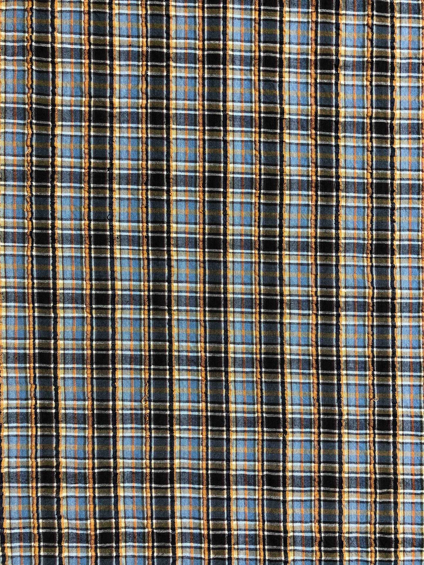 Textured Plaid Fabric, Sewing fabric, Plaid Seersucker, apparel fabric, discounted fabric, sale fabric