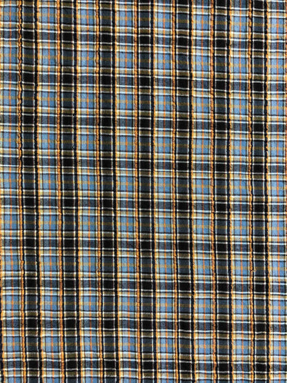 Textured Plaid Fabric, Sewing fabric, Plaid Seersucker, apparel fabric, discounted fabric, sale fabric