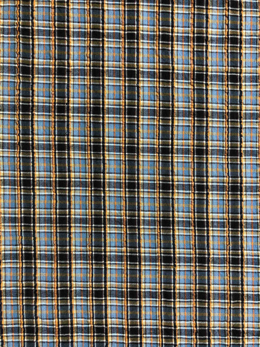 Textured Plaid Fabric, Sewing fabric, Plaid Seersucker, apparel fabric, discounted fabric, sale fabric