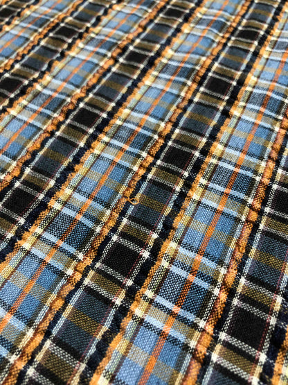 Textured Plaid Fabric, Sewing fabric, Plaid Seersucker, apparel fabric, discounted fabric, sale fabric