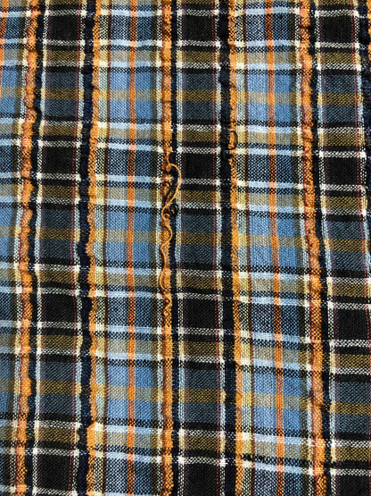 Textured Plaid Fabric, Sewing fabric, Plaid Seersucker, apparel fabric, discounted fabric, sale fabric