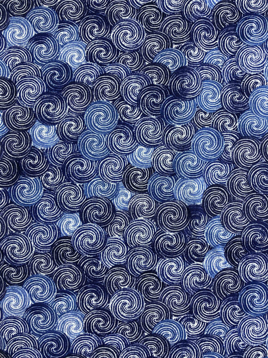 Blue Swirl Fabric, 100% Cotton Fabric, Sewing, quilting fabric, Van Gogh Starry Night, keepsake calico