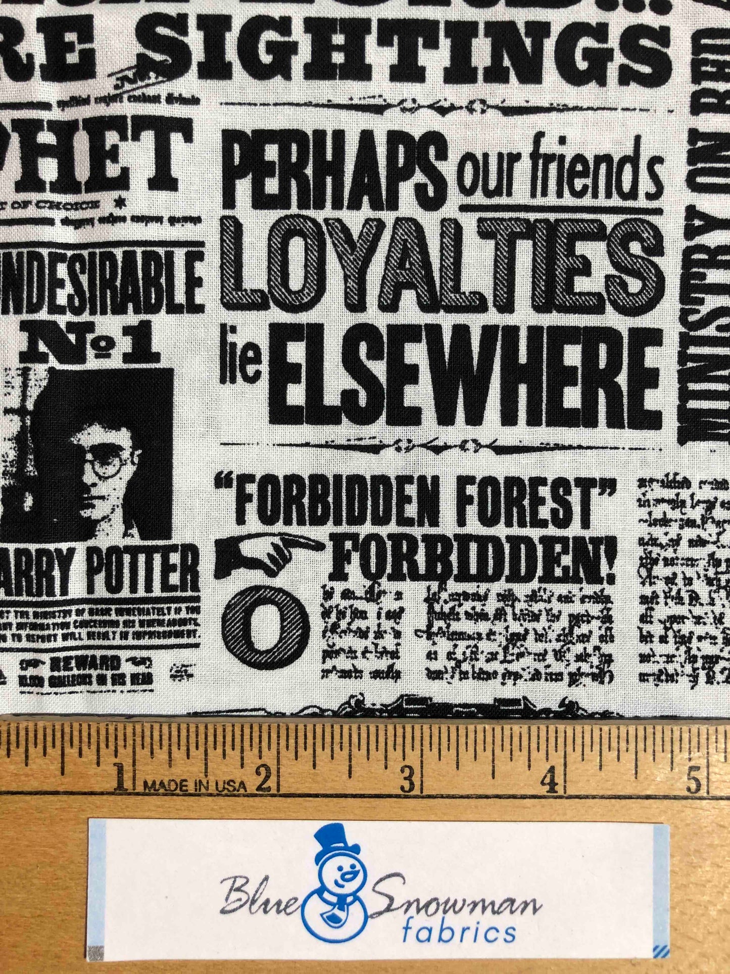 Harry Potter License Fabric,  Newsprint Daily Prophet fabric, 100% Cotton fabric, Quilting Fabric, sewing, Platform 9 3/4, Slytherin, wizard