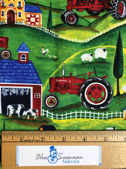 Licensed Farmall Tractor Fabric 100% Cotton Fabric, Sewing, quilting fabric, fabric for men, farm fabric, country decor, barnyard, 4-H, FFA