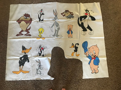 Looney Tunes Fabric 100% Cotton Fabric, Vintage Fabric, quilting, Sewing, Bugs Bunny, Daffy Duck, Flannel Fabric, OOP Character fabric