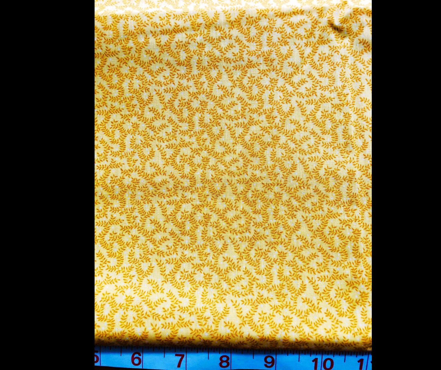 Mustard Gold Fern Fabric 100% Cotton, Fabric by the Half Yard, quilting fabric, Sewing, crafting, Autumn decor, Leaf, Fall fabric