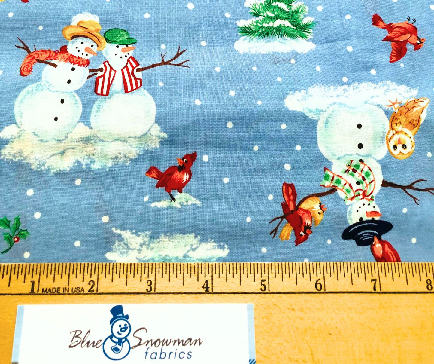 Snowman Christmas Fabric 100% Cotton, Cranston Collection, quilting fabric, Sewing, crafting, fabric by the yard, holiday fabric decor