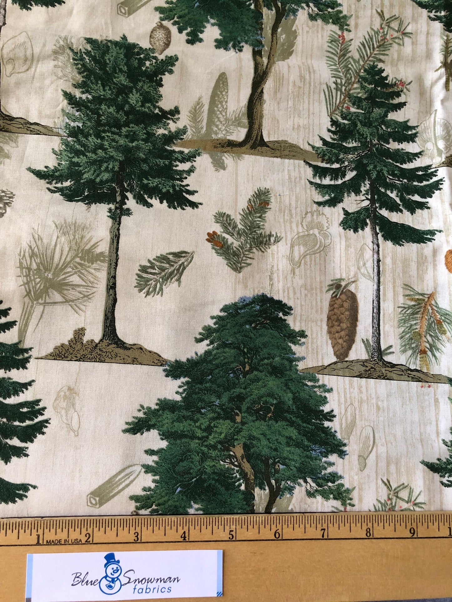 Woodland Chart Fabric 100% Cotton by David Textiles, quilting fabric, Sewing, crafting, fabric by the yard,  fall fabric print, Tree fabric