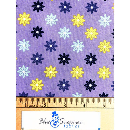 Purple Daisy Floral Fabric 100% Cotton Fabric by the Yard, sewing, quilting fabric,Quilter's Showcase Fabric, yellow floral