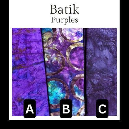 Batik Purples, Sewing, quilting fabric, Cotton Fabric, Purple Batik, Geometric Batik, Batik circles