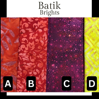 Batik Brights, Sewing, quilting fabric, Cotton Fabric, Orange Batik, Leaf Batik, Batik swirl, Yellow batik, maroon batik