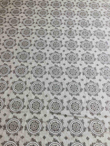 Moda Gray Medallion Geometric Fabric, quilting fabric, Sewing, crafting, Jubilee, fabric with circles