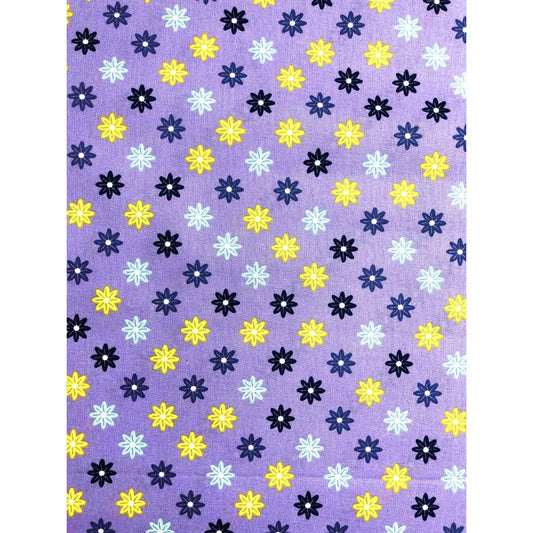 Purple Daisy Floral Fabric 100% Cotton Fabric by the Yard, sewing, quilting fabric,Quilter's Showcase Fabric, yellow floral