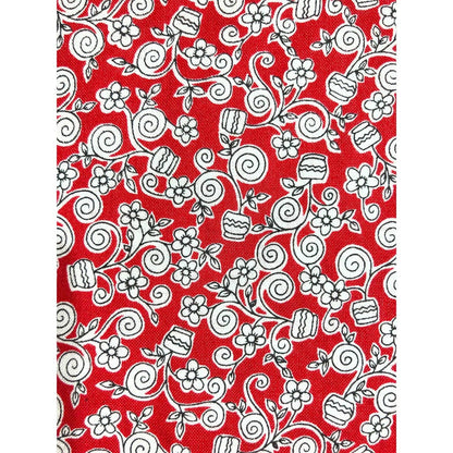 Red Garden Fabric, Mildred's Memory Garden, Grandma's Attic, red and white fabric, quilting fabric, Sewing, crafting